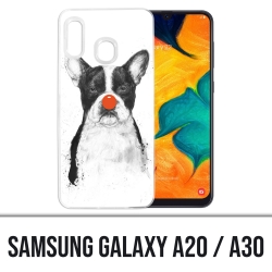 Samsung Galaxy A20 / A30 Abdeckung - Bulldog Clown Dog