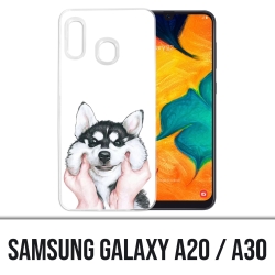 Coque Samsung Galaxy A20 / A30 - Chien Husky Joues