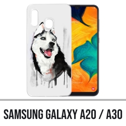 Samsung Galaxy A20 / A30 Abdeckung - Husky Splash Dog