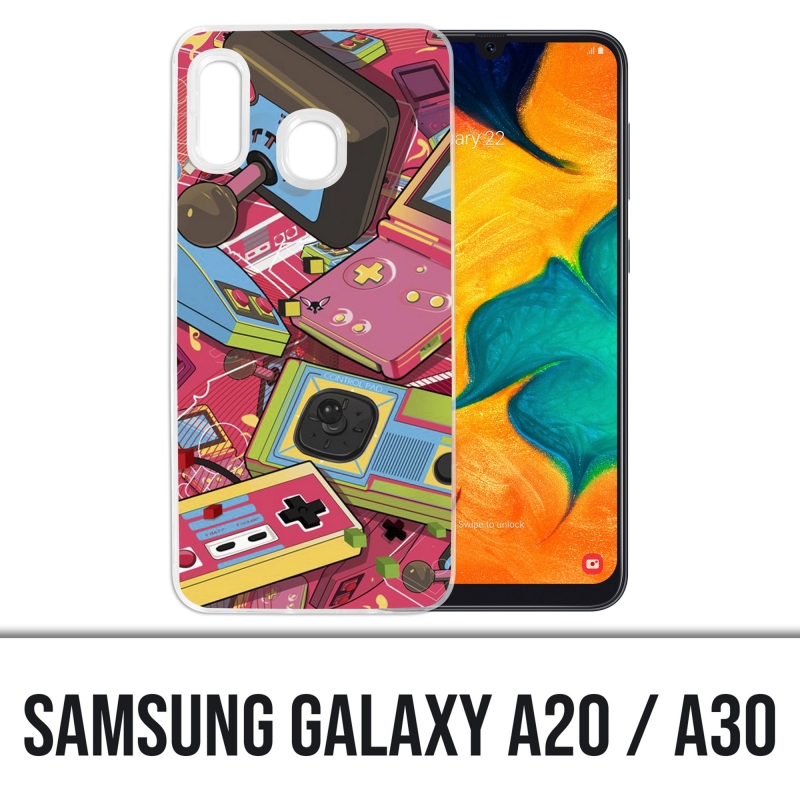 Samsung Galaxy A20 / A30 Abdeckung - Retro Vintage Konsolen