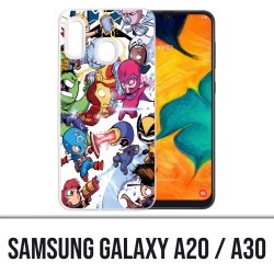 Samsung Galaxy A20 / A30 Abdeckung - Cute Marvel Heroes