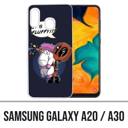 Samsung Galaxy A20 / A30 cover - Deadpool Fluffy Unicorn