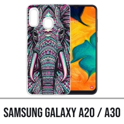 Coque Samsung Galaxy A20 / A30 - Éléphant Aztèque Coloré