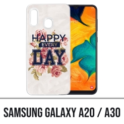 Samsung Galaxy A20 / A30 Abdeckung - Happy Every Days Roses