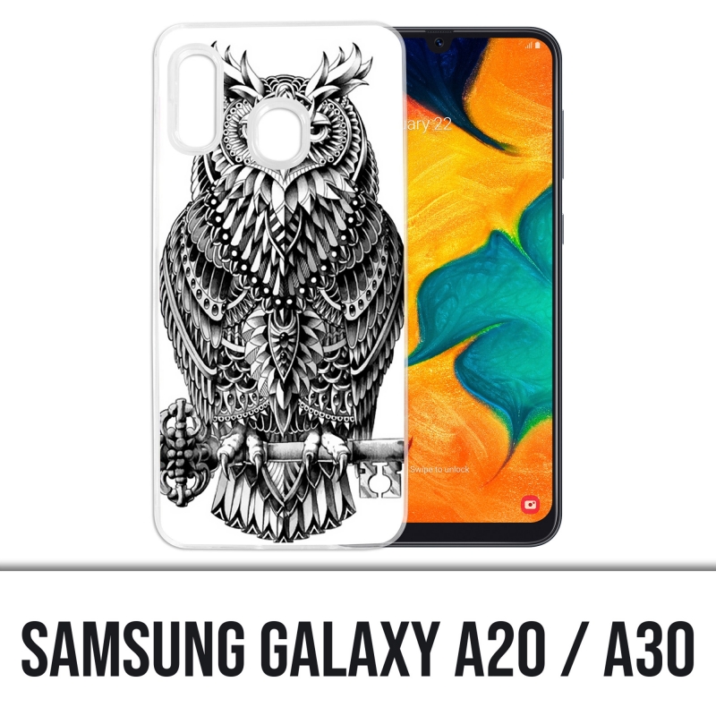 Samsung Galaxy A20 / A30 Abdeckung - Owl Azteque