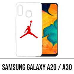 Cover Samsung Galaxy A20 / A30 - Jordan Basketball Logo Bianco