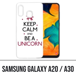 Coque Samsung Galaxy A20 / A30 - Keep Calm Unicorn Licorne
