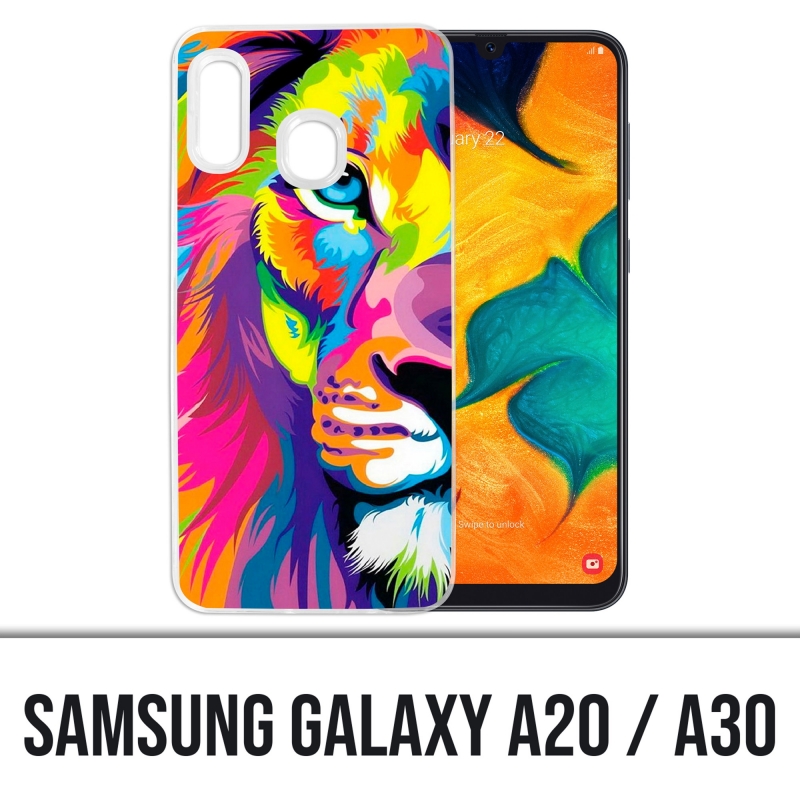 Coque Samsung Galaxy A20 / A30 - Lion Multicolore