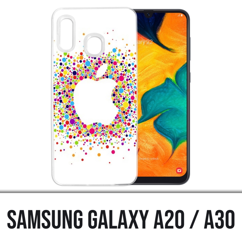 estoy de acuerdo con Determinar con precisión entrenador Samsung Galaxy A20 / A30 cover - Multicolored Apple Logo