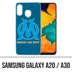 Coque Samsung Galaxy A20 / A30 - Logo Om Marseille Big Fond Bleu