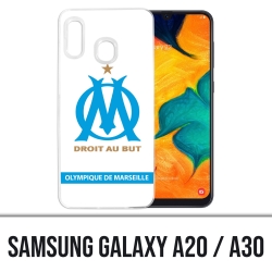 Coque Samsung Galaxy A20 / A30 - Logo Om Marseille Blanc