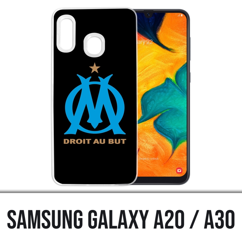 Coque Samsung Galaxy A20 / A30 - Logo Om Marseille Noir