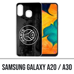 Coque Samsung Galaxy A20 / A30 - Logo Psg Fond Black