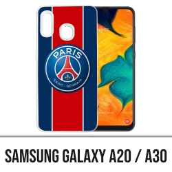 Coque Samsung Galaxy A20 / A30 - Logo Psg New Bande Rouge