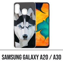 Samsung Galaxy A20 / A30 Abdeckung - Husky Origami Wolf