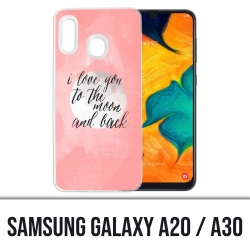 Samsung Galaxy A20 / A30 Abdeckung - Love Message Moon Back