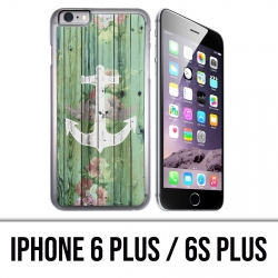 Coque iPhone 6 Plus / 6S Plus - Ancre Marine Bois