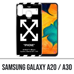 Funda Samsung Galaxy A20 / A30 - Blanco roto Negro