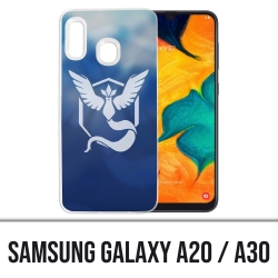 Coque Samsung Galaxy A20 / A30 - Pokémon Go Team Bleue Grunge