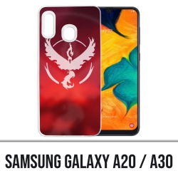 Coque Samsung Galaxy A20 / A30 - Pokémon Go Team Rouge Grunge
