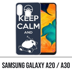 Coque Samsung Galaxy A20 / A30 - Pokémon Ronflex Keep Calm