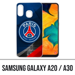 Cover Samsung Galaxy A20 / A30 - Logo Psg in metallo cromato