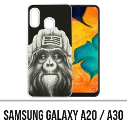 Coque Samsung Galaxy A20 / A30 - Singe Monkey Aviateur