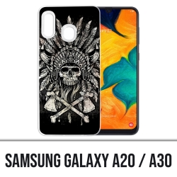 Samsung Galaxy A20 / A30 Abdeckung - Schädelkopf Federn