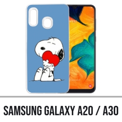 Coque Samsung Galaxy A20 / A30 - Snoopy Coeur