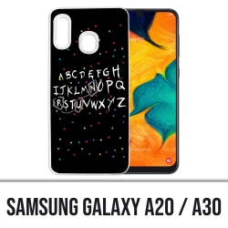 Cover per Samsung Galaxy A20 / A30 - Stranger Things Alphabet