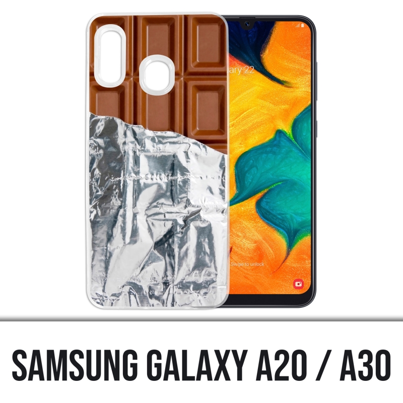 Coque Samsung Galaxy A20 / A30 - Tablette Chocolat Alu