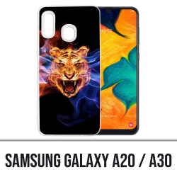 Coque Samsung Galaxy A20 / A30 - Tigre Flammes