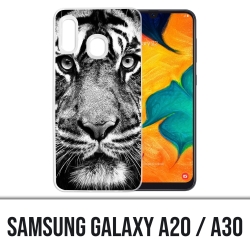 Samsung Galaxy A20 / A30 Abdeckung - Schwarz-Weiß-Tiger