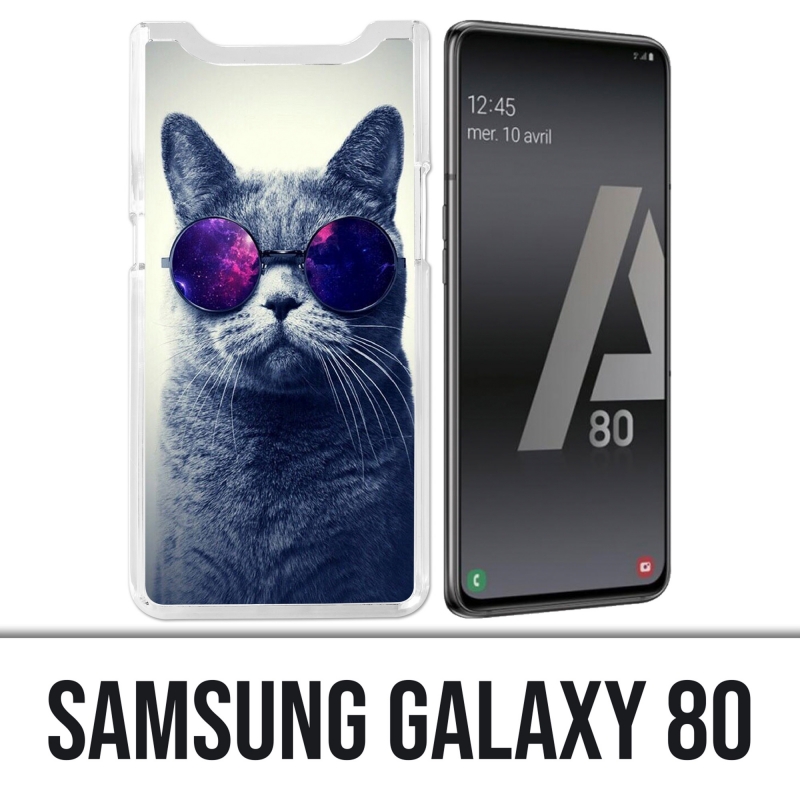 Coque Samsung Galaxy A80 - Chat Lunettes Galaxie