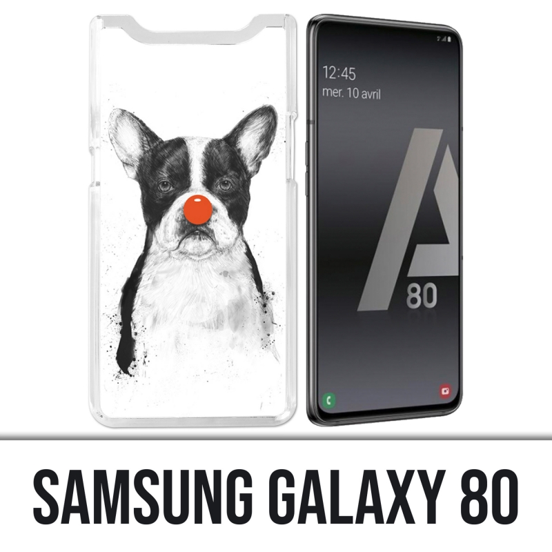Coque Samsung Galaxy A80 - Chien Bouledogue Clown