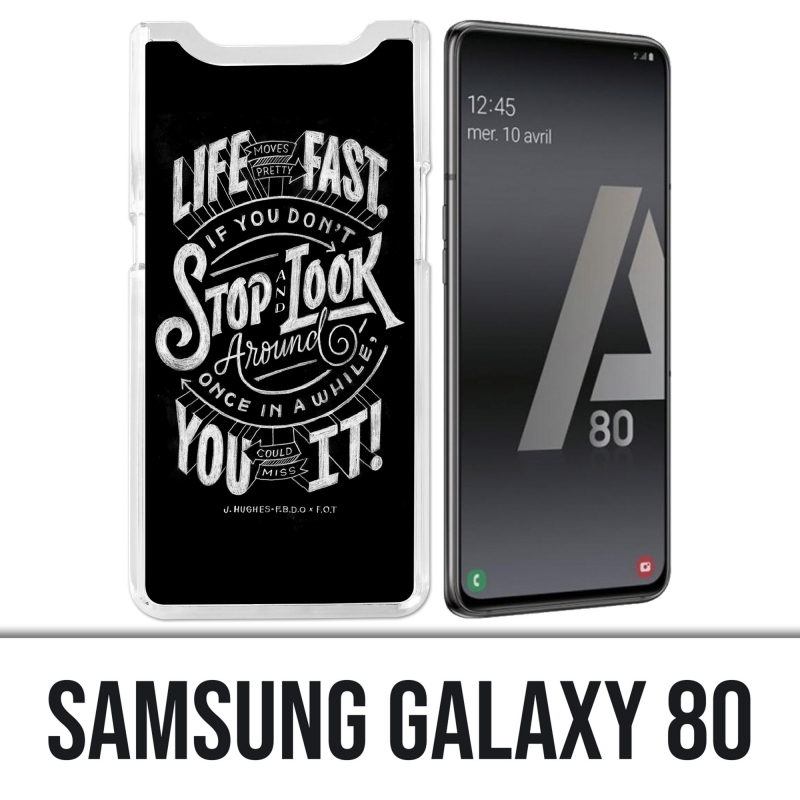 Coque Samsung Galaxy A80 - Citation Life Fast Stop Look Around