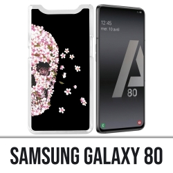 Samsung Galaxy A80 Case - Schädel Blumen