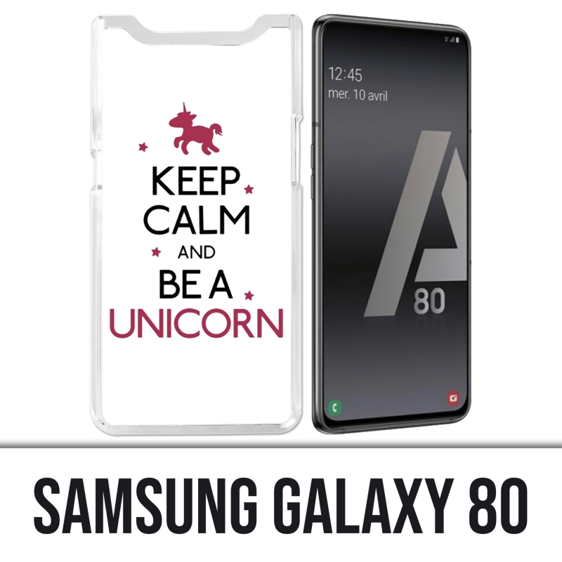 Coque Samsung Galaxy A80 - Keep Calm Unicorn Licorne