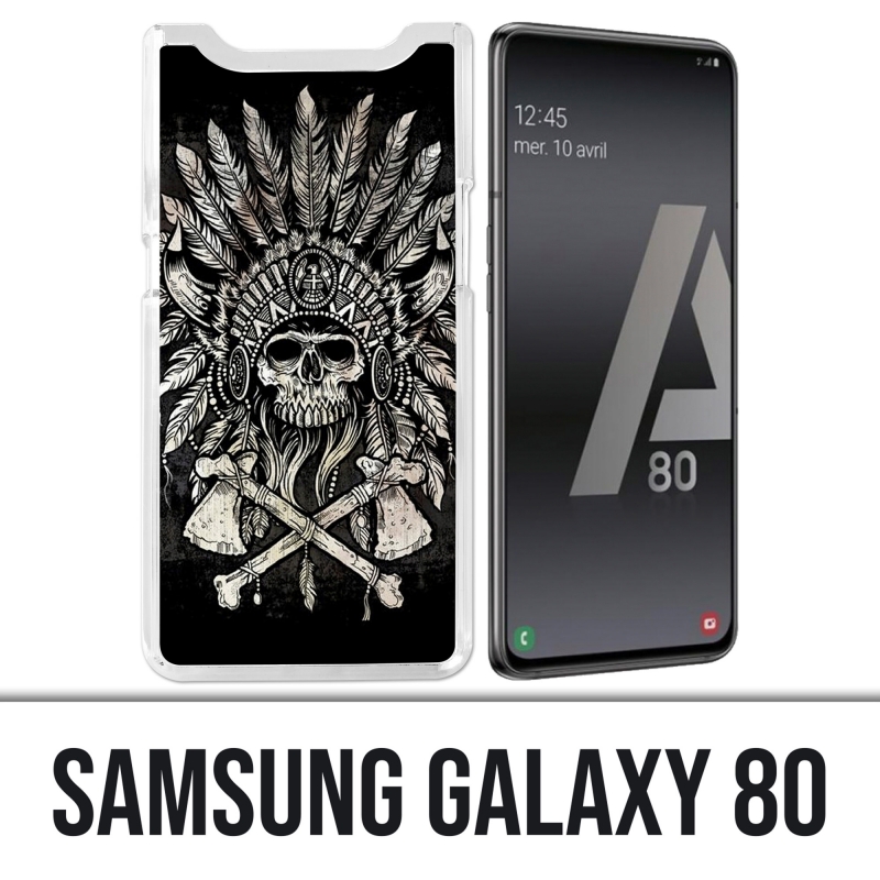 Samsung Galaxy A80 Hülle - Skull Head Feathers
