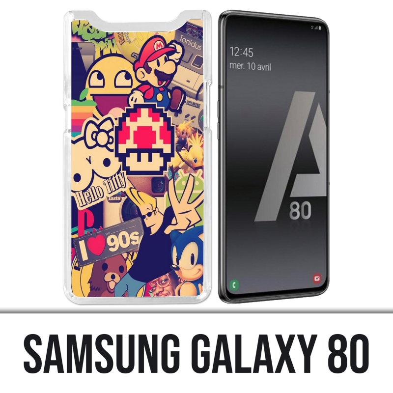Custodia Samsung Galaxy A80 - Adesivi vintage anni '90