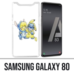 Coque Samsung Galaxy A80 - Stitch Pikachu Bébé