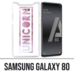 Coque Samsung Galaxy A80 - Unicorn Fleurs Licorne
