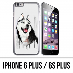 Coque iPhone 6 PLUS / 6S PLUS - Chien Husky Splash