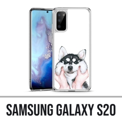 Coque Samsung Galaxy S20 - Chien Husky Joues