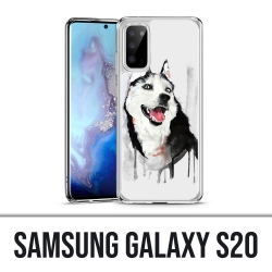 Coque Samsung Galaxy S20 - Chien Husky Splash