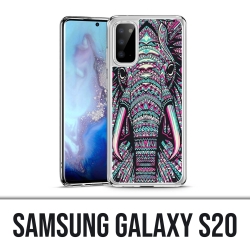 Samsung Galaxy S20 Hülle - Bunter aztekischer Elefant