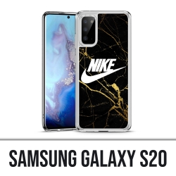 Coque Samsung Galaxy S20 - Nike Logo Gold Marbre