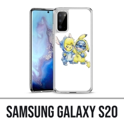 Coque Samsung Galaxy S20 - Stitch Pikachu Bébé