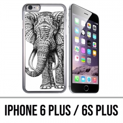 Funda iPhone 6 Plus / 6S Plus - Elefante azteca blanco y negro
