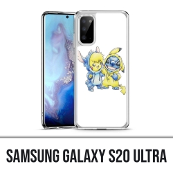 Coque Samsung Galaxy S20 Ultra - Stitch Pikachu Bébé